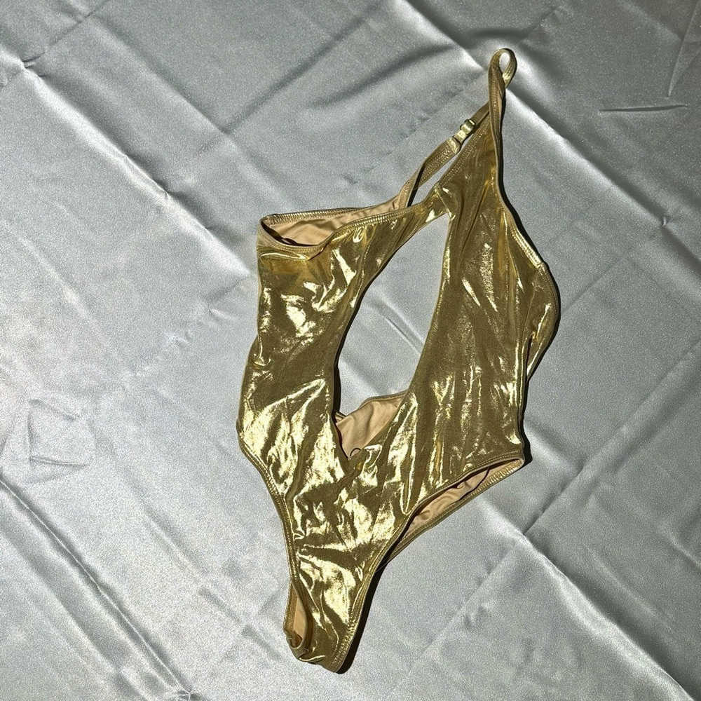 Gold OMG Miami Swimwear Monokini Size M